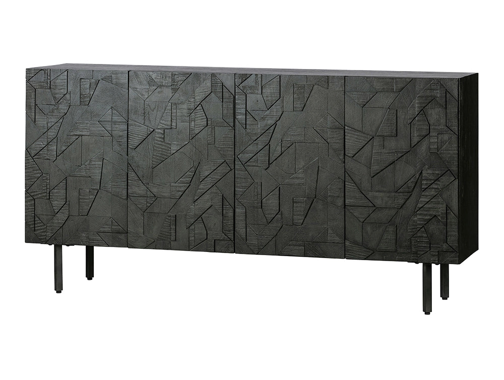 Atlantic Sideboard with Metal Legs Black 2