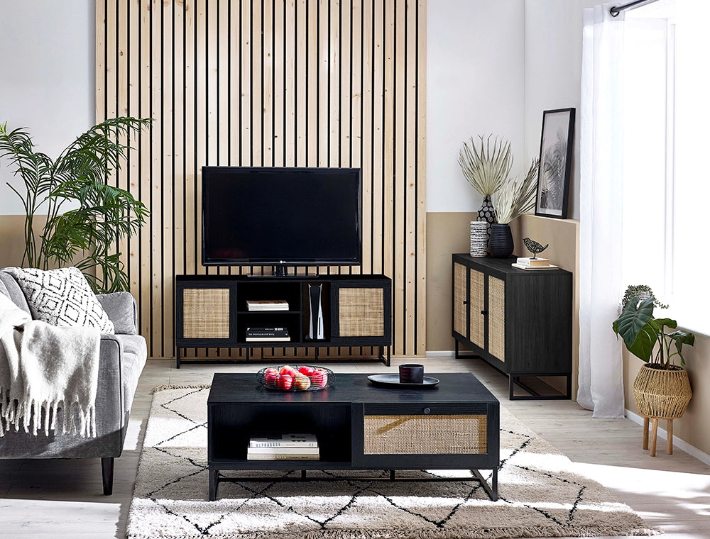 Bari Coffee Table with Sofa and Wall Frame in Living Room Setting