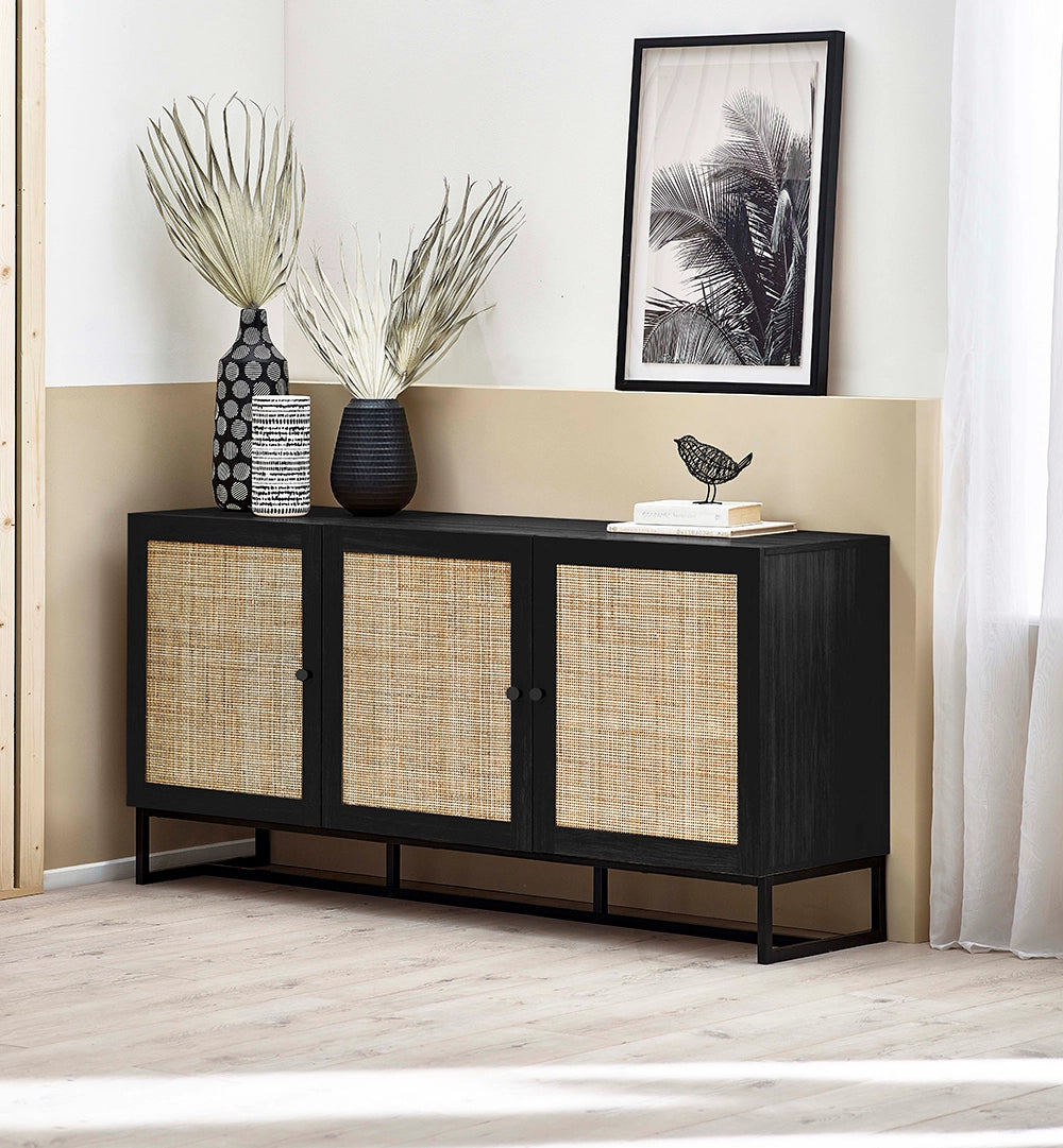 Bari Sideboard with Vase and Wall Frame in Living Room Setting