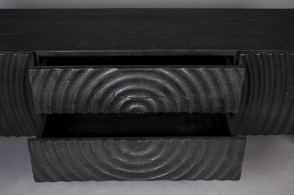 Cole Wooden Media Unit Drawer Open Detail