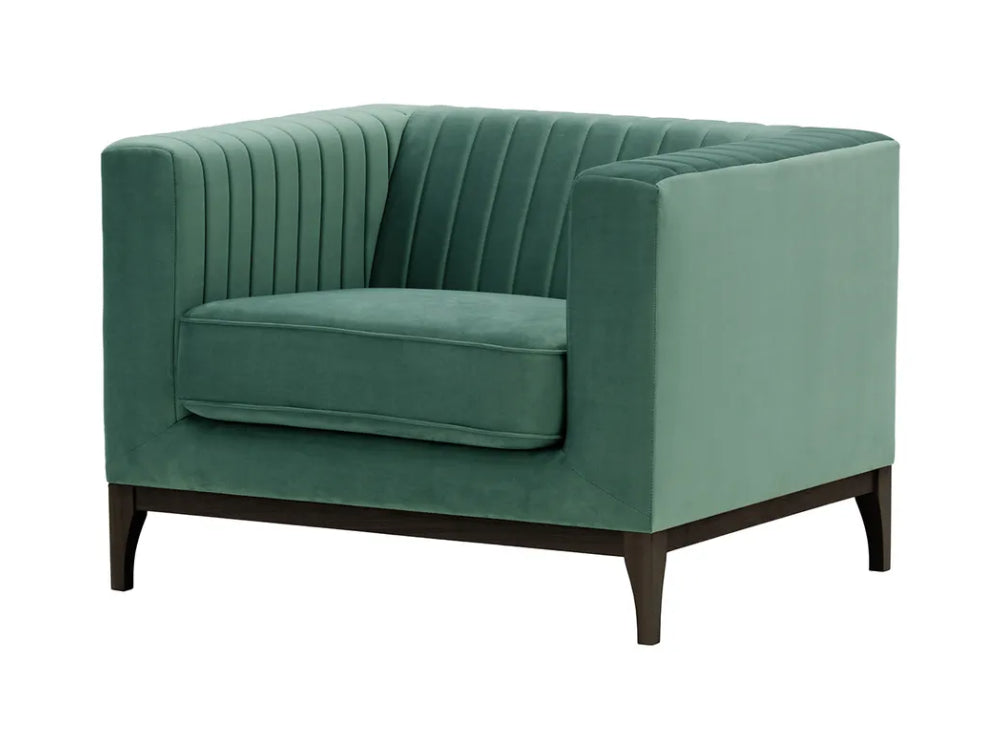 Edwin Armchair - Teal and Black