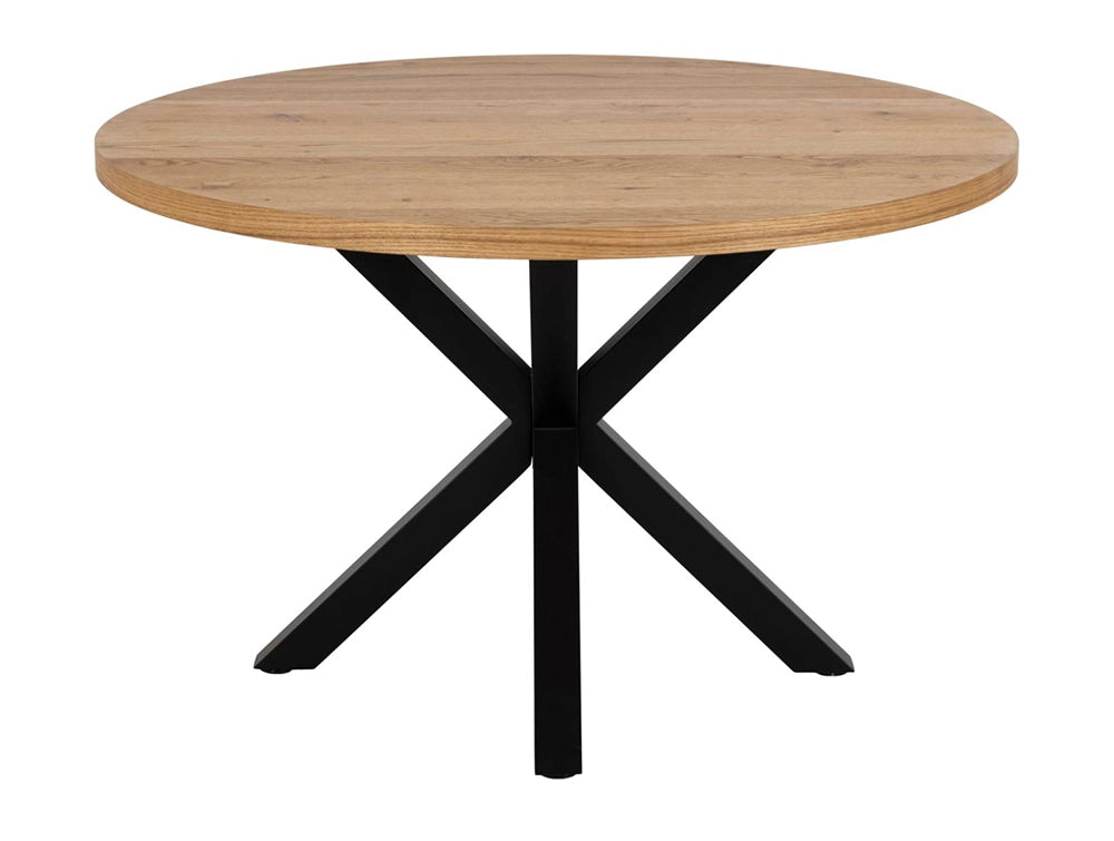 Evan Round Dining Table Oak Black 2
