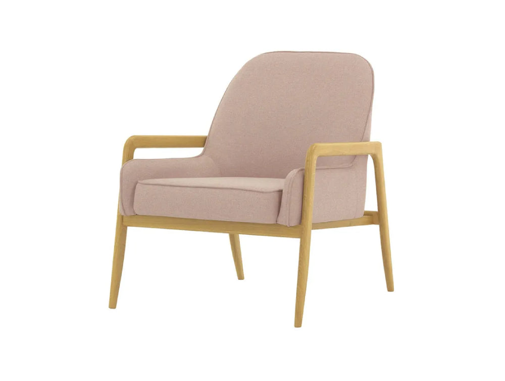 Hugo Armchair - Powder Pink and Like Oak