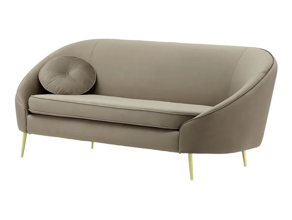 Kaleb 3 Seater Standard Piping Sofa - Elephant and Gold