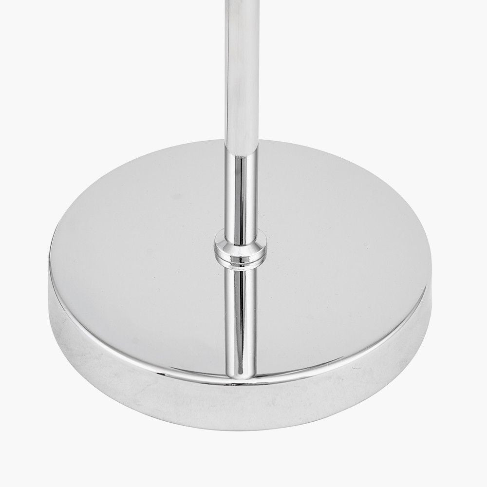 Marlyn Smoke Glass and Silver Metal Waisted Table Lamp Detail 3