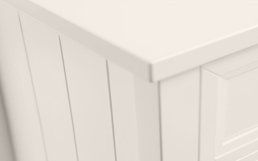 Anne 6 Drawer Wide Chest Surf White Corner Top Detail