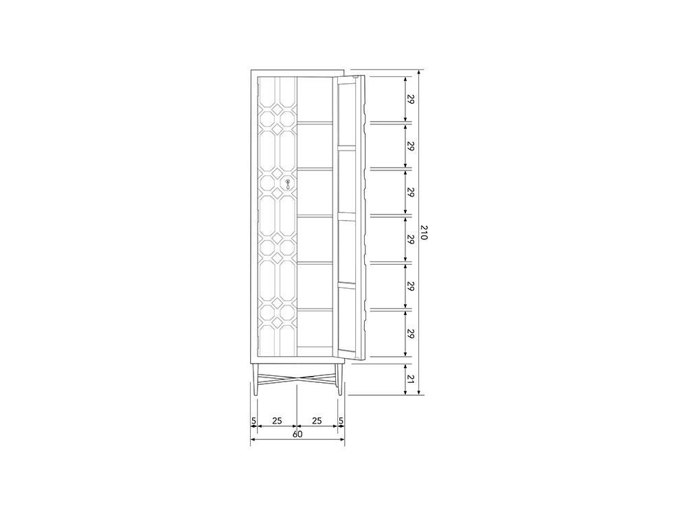 Bella Tall Cabinet - Black Dimensions