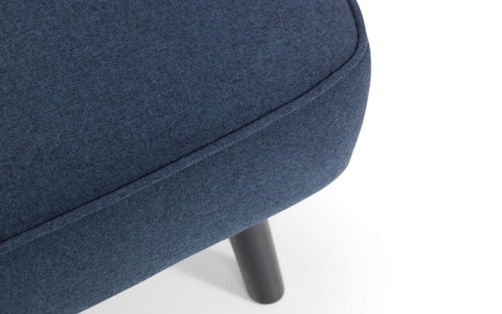 Elba Curved Back Sofa Bed Blue Seat Corner Detail