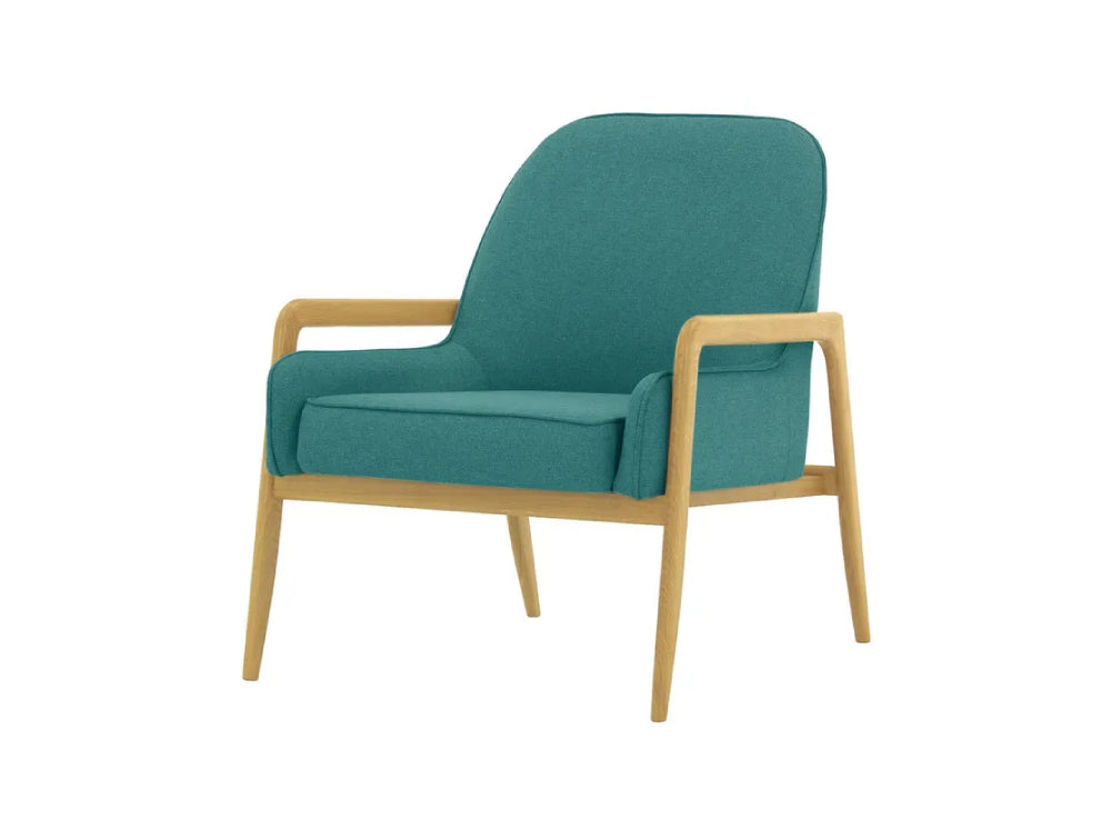 Hugo Armchair - Turquoise and Like Oak