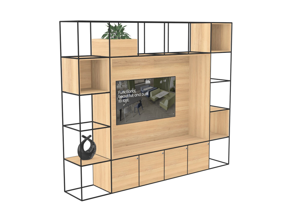 Ionic Media Unit with Built In Storage