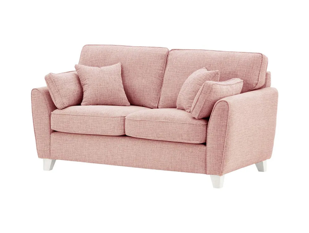 Jackson 2 Seater Sofa - Blush Pink and White