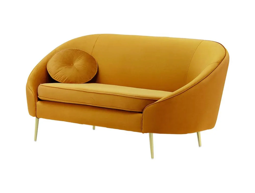 Kaleb 2 Seater Standard Piping Sofa - Mustard and Gold