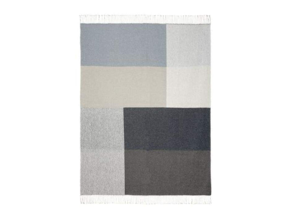 Stellar Upholstered Fringed Throw Blue